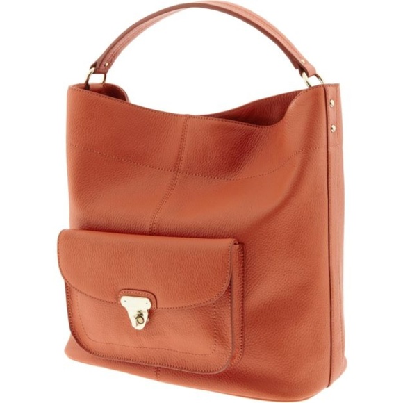 Banana Republic Handbags - Banana Republic Orange Melissa Leather hobo